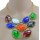 New Fashion vintage gold alloy mix colors resin gem choker Necklace N-3024