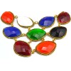 New Fashion vintage gold alloy mix colors resin gem choker Necklace N-3024