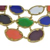 New Fashion vintage gold alloy mix colors resin gem choker Necklace N-3024