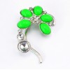 New Fashion Charming Silver Plated Alloy 3 Colors Option Resin Gem Crystal Flower Ear Cuff Earring E-2094