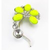 New Fashion Charming Silver Plated Alloy 3 Colors Option Resin Gem Crystal Flower Ear Cuff Earring E-2094