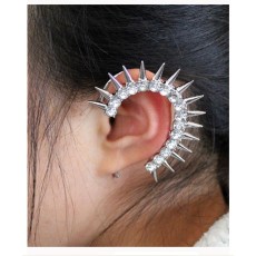New Fashion European Punk Style Gold Silver Gun Black Plated Alloy Crystal Rivet Ear Cuff Earring E-2095