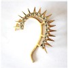 New Fashion European Punk Style Gold Silver Gun Black Plated Alloy Crystal Rivet Ear Cuff Earring E-2095