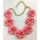 Europe Style gold plated chain big resin flower rhinestone necklace N-3028
