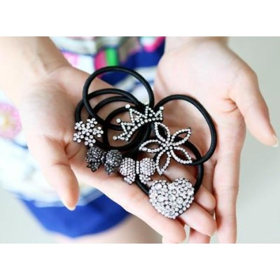 New Fashion Korea Style black metal Clear Rhienstone Crown Heart bowknot Flower Hair Band F-0102