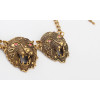 Europe Style Vintage gold alloy red rhinestone leopard tiger necklace N-3407