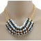 New Arrival European Style Gold Plated Alloy Colorful Resin Beads Choker Double Chain Necklace N-3029