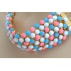New Arrival European Style Gold Plated Alloy Colorful Resin Beads Choker Double Chain Necklace N-3029