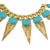 New Arrival European Style Gold Plated link Chain resin gems solid geometer triangle rivets choker Necklace N-3030