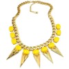 New Arrival European Style Gold Plated link Chain resin gems solid geometer triangle rivets choker Necklace N-3030