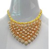 New Arrival European Style Gold Plated silk clear zircon handmade choker  Necklace N-3033