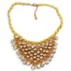 New Arrival European Style Gold Plated silk clear zircon handmade choker  Necklace N-3033