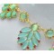 New Arrival  Bohemia Style Gold Plated rhinestone crystal gem opal leaves flower Necklace N-3032