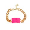 New Fashion European Gold Plated Alloy Link Chain Pink/Black Enamel Geometry Choker Necklace Bracelet Set S-0069