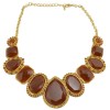 New Fashion European Style Gold Plated Alloy resin gem rhinestone beads drop choker Necklace N-3034