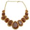 New Fashion European Style Gold Plated Alloy resin gem rhinestone beads drop choker Necklace N-3034
