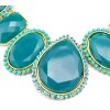 New Fashion European Style Gold Plated Alloy resin gem rhinestone beads drop choker Necklace N-3034