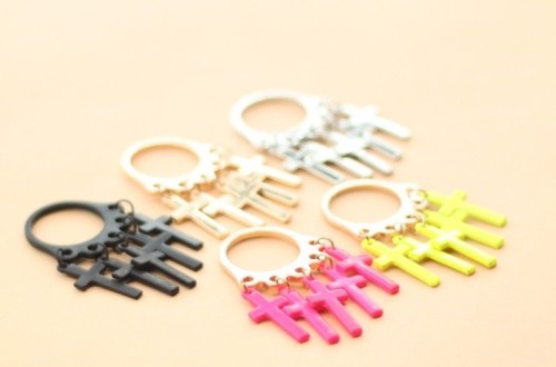 New Fashion Gold Plated Alloy Candy Color Enamel Crosses RIng R-1088