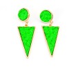 New Fashion Gold Plated Alloy Candy Color Enamel Round Triangle Ear Stud Earrings E-2099