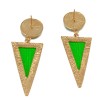 New Fashion Gold Plated Alloy Candy Color Enamel Round Triangle Ear Stud Earrings E-2099