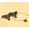 New Gothic Vintage Style Bronze Alloy Black Lace Flower Acrylic Size Adjustable Ring Bracelet Necklace S-0074