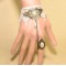 New Retro style Gothic white lace Flower Faux Pearl necklace bracelets ring S-0075