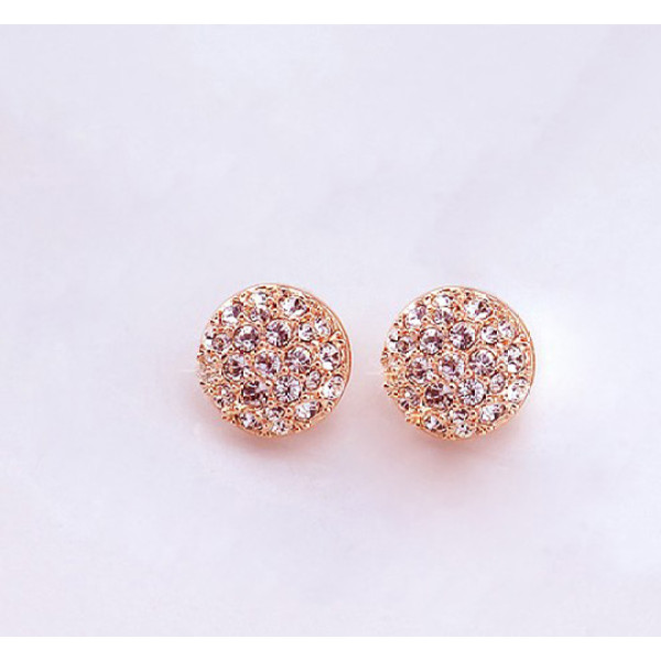 New Design Hot Sale Korean Style Gold Plated Alloy  Rhinestone  Ear Stud Earrings E-2107