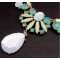 New Europe Style Jewelry Gold Plated Acrylic Fresh rhinestone crystal powder enamel water droplets necklace N-3037