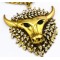 New vintage style clear rhinestone yak ox pendant Necklace N-3412