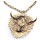 New vintage style clear rhinestone yak ox pendant Necklace N-3412