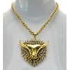 New vintage style clear rhinestone yak ox pendant Necklace N-3412