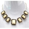 New vintage style silver metal carving man made stone gem  Necklace adjustable N-3042