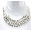 New Fashion Korean Style Gold Gunblack Silver Plated Alloy Clear Crystal Rhinestone Choker Necklace N-1603
