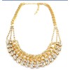 New Fashion Korean Style Gold Gunblack Silver Plated Alloy Clear Crystal Rhinestone Choker Necklace N-1603