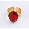 New Fashion Gold Plated Alloy drop crystal opened RIng 5 colors R-1087