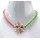 New Korean Style Gold  plated link ribbon chain crystal flower pendant Choker Necklace N-3041