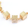New Europe Style Gold  plated link chain cube pendant Choker Necklace N-4269