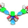 New Arrival vintage style bronze alloy faux gem crystal  drop flower  choker necklace N-3044