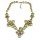 New Arrival vintage style bronze alloy faux gem crystal  drop flower  choker necklace N-3044