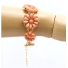 New Korean Style gold Plated Ally clear rhinestone resin gem flower bracelet adjustable 2 colors B-0312
