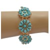 New Korean Style gold Plated Ally clear rhinestone resin gem flower bracelet adjustable 2 colors B-0312