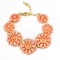New Korean Style gold Plated Ally clear rhinestone resin gem flower bracelet adjustable 2 colors B-0312