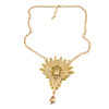 New Charming rose/yellow Colour Resin Gem Crystal Gold Plated Alloy Choker Necklace N-3045