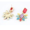 E-2113 New Europe Style Exaggerated Fashion Temperament of Fluorescent Gorgeous Sunflower Metal Stud Earrings