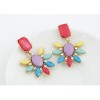 E-2113 New Europe Style Exaggerated Fashion Temperament of Fluorescent Gorgeous Sunflower Metal Stud Earrings