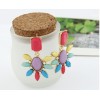 E-2113 New Europe Style Exaggerated Fashion Temperament of Fluorescent Gorgeous Sunflower Metal Stud Earrings