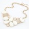 N-3048 New European Style Gold Plated Alloy Resin Acrylic Drop Square Choker Necklace