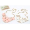 N-3048 New European Style Gold Plated Alloy Resin Acrylic Drop Square Choker Necklace