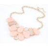 N-3048 New European Style Gold Plated Alloy Resin Acrylic Drop Square Choker Necklace