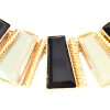 New Fashion Resin Gem Geometry Trapezoid Golden Metal Strip tassels Choker  Necklace N-4272